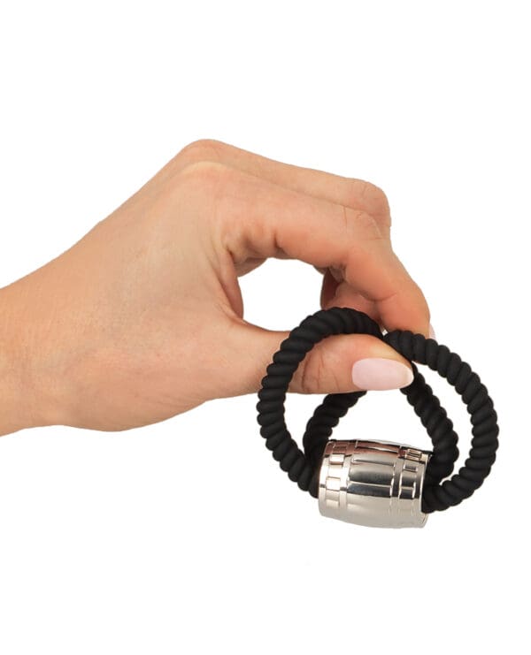 Rebel Two Loop Heavy Rope Cock Lasso - Black - Image 4