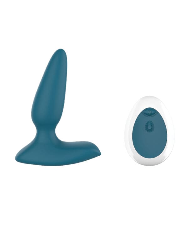Canna Vibrating Butt Plug w/Remote Control - Blue/Green - Image 2