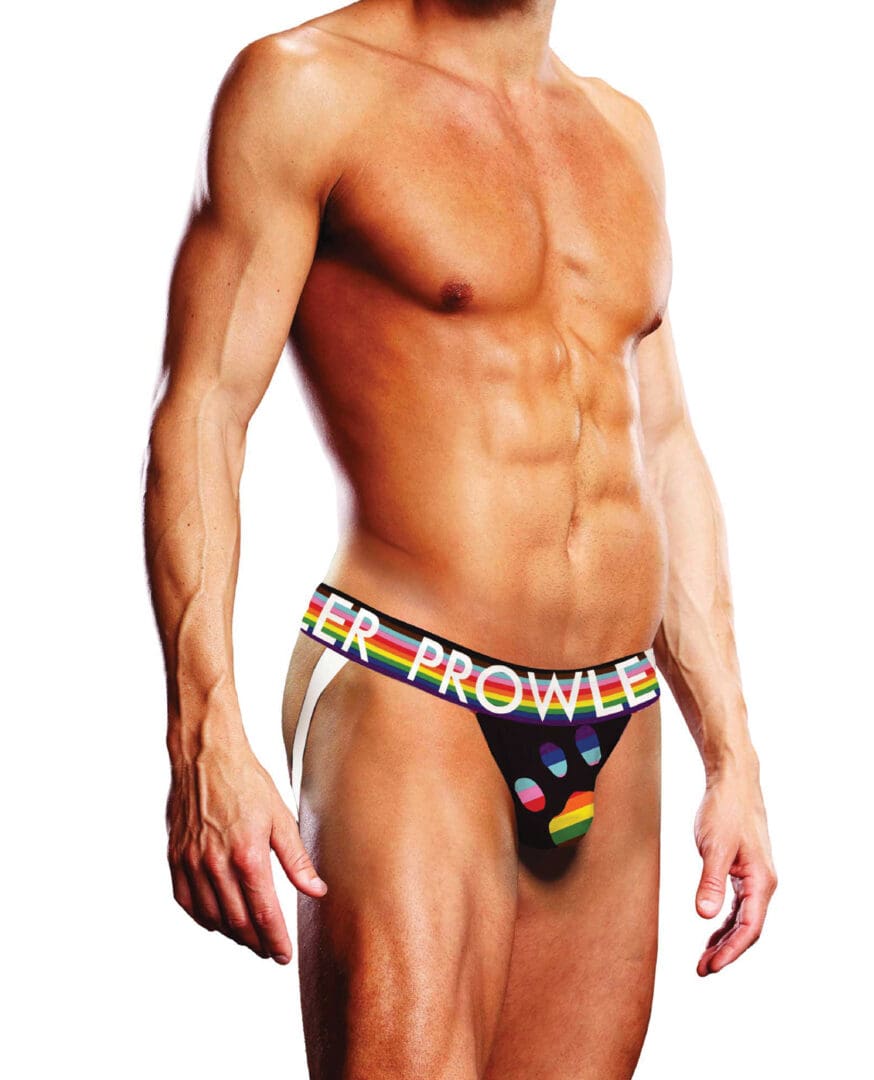 Prowler Oversized Paw Jock Strap - Black/Multi LG