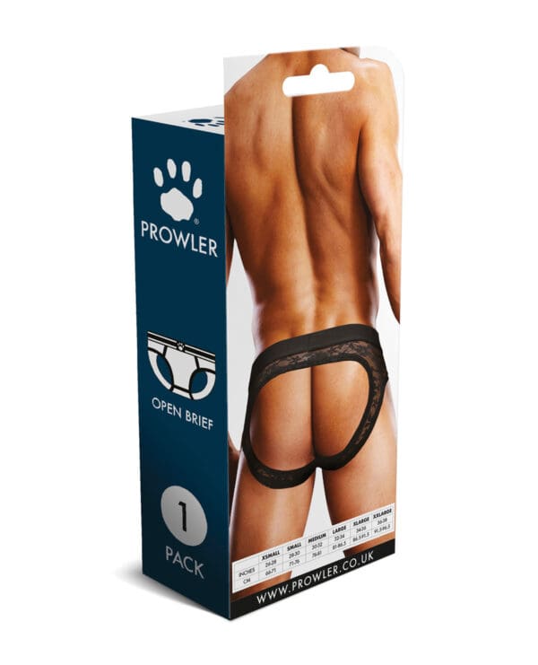 Prowler Lace Open Back Brief - Black SM - Image 4