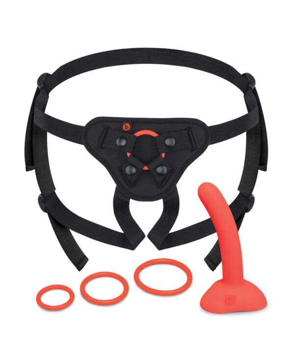b-vibe Beginner Strap-On Harness Set - With 5” Silicone Dildo Peg - Image 2