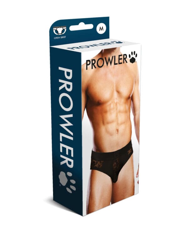 Prowler Lace Open Back Brief - Black MD - Image 3
