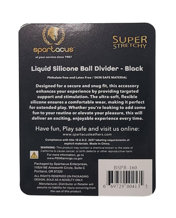 Spartacus Liquid Silicone Ball Divider - Black - Image 4