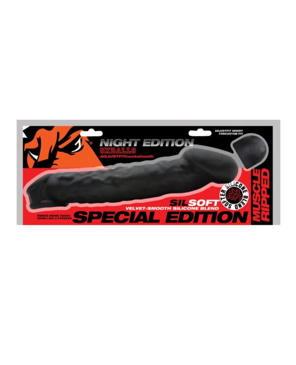 Oxballs Muscle Ripped Inner Ribbed Velvet-Smooth Cocksheath - Special Edition Black - Image 5