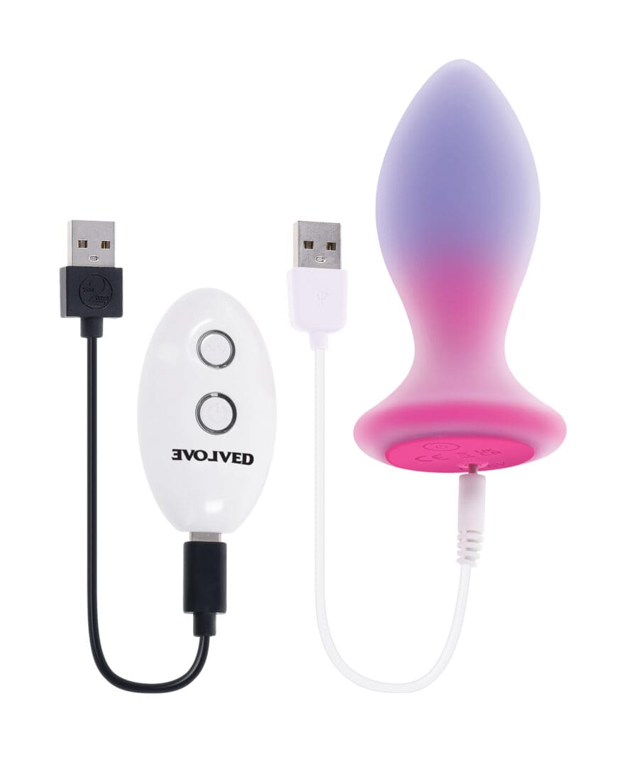 Evolved Paradise Plug Butt Plug w/Remote Control - Pink/Purple - Image 5
