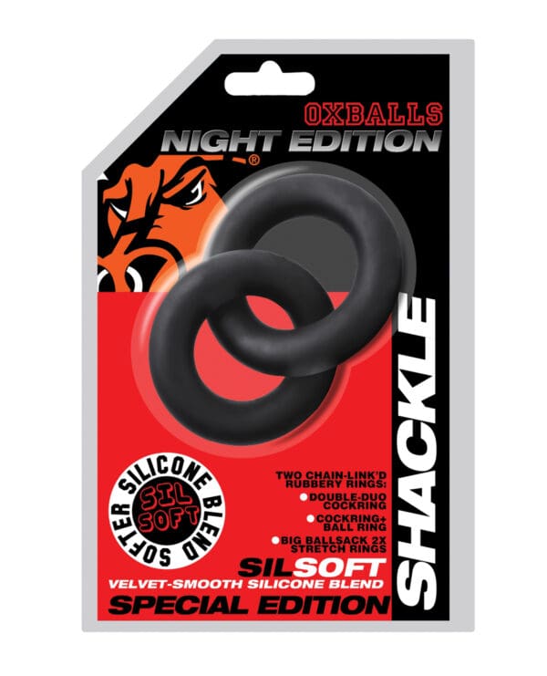 Oxballs Shackle Double Link'd Cock & Ball Rings - Special Edition Night - Image 4