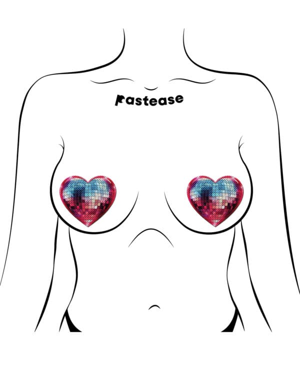 Pastease Sparkling Discoball Heart - Blue and Pink O/S - Image 3