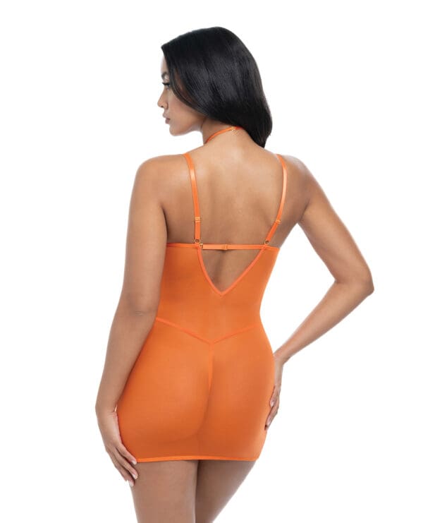 Presley Lace Babydoll w/G-String 2 pc Set - Dragon Fire Orange S/M - Image 3
