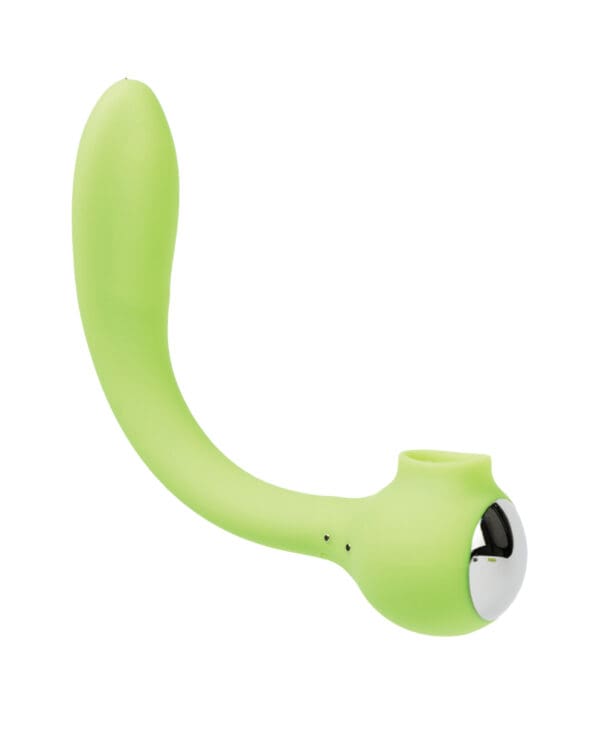 Space Lunar Licker Bendable Clitoral & G-Spot Vibe - Neon Green - Image 3