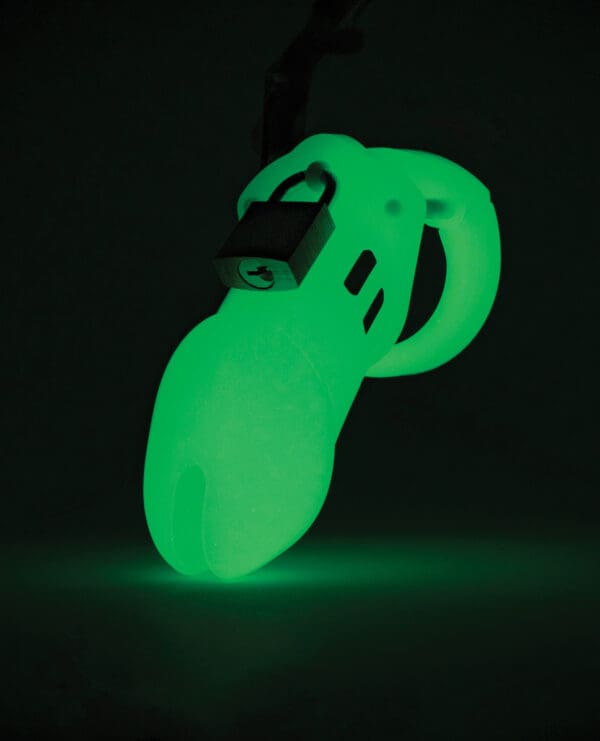 CB-6000 3 1/4" Cock Cage & Lock Set - Glow in the Dark - Image 2