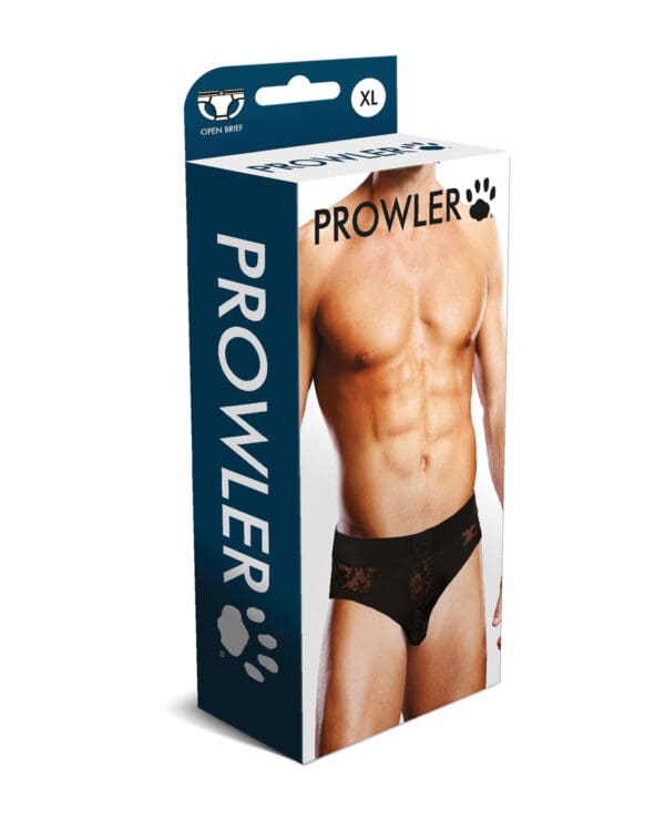 Prowler Lace Open Back Brief - Black XL - Image 3
