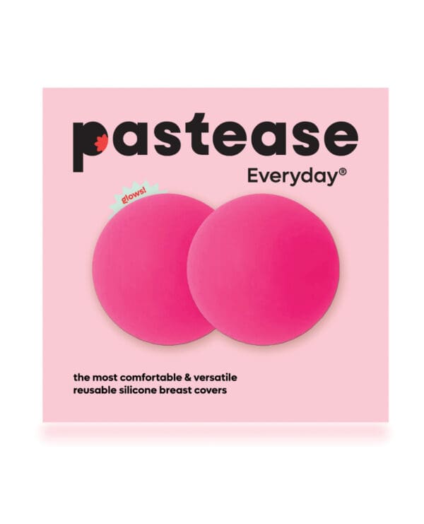 Pastease HALOS Silicone Nipple Covers w/Travel Box - Neon Pink A-C Cup 10 or More Uses - Image 2