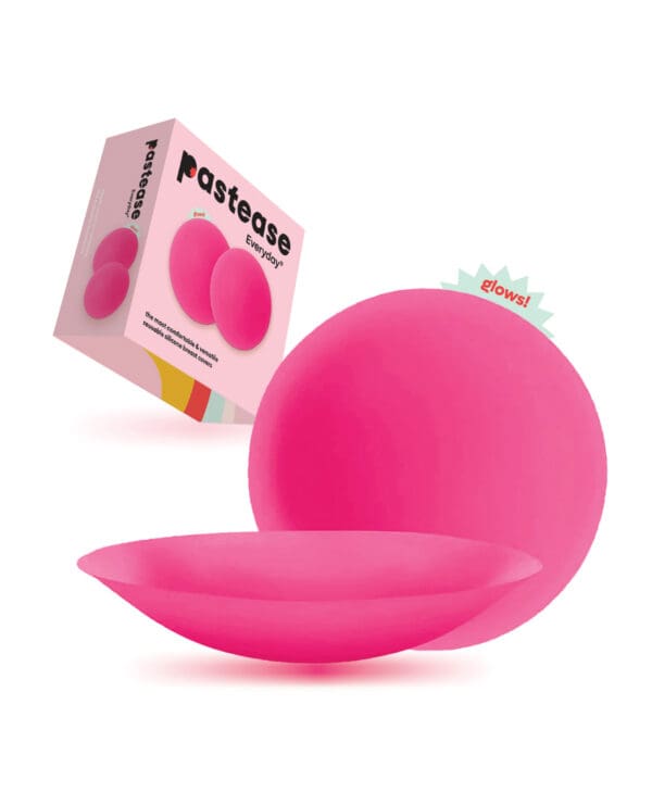 Pastease HALOS Silicone Nipple Covers w/Travel Box - Neon Pink A-C Cup 10 or More Uses - Image 4