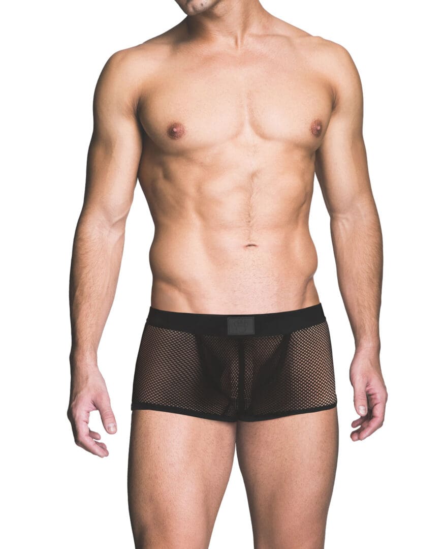 Prowler RED Fishnet Ass-less Trunk - Black XL
