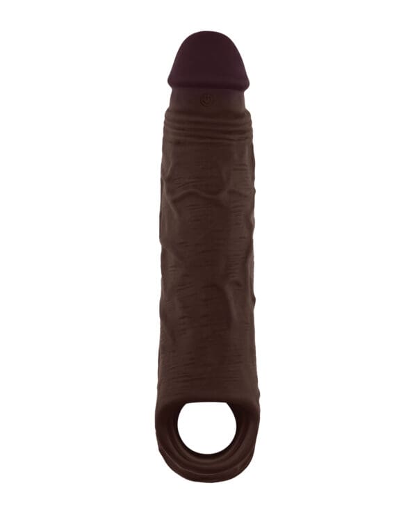 Shaft Flexskin Liquid Silicone 8.8" Vibrating Sheath - Mahogany - Image 3