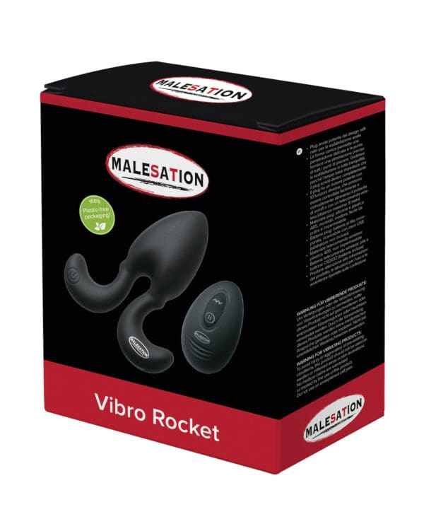 Malesation Vibro Rocket Anal Plug - Black - Image 4