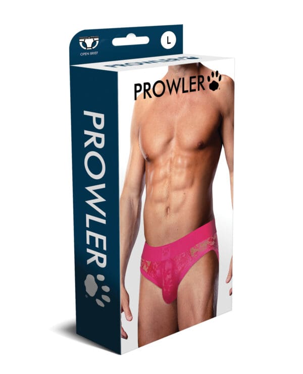 Prowler Lace Open Back Brief - Pink LG - Image 3