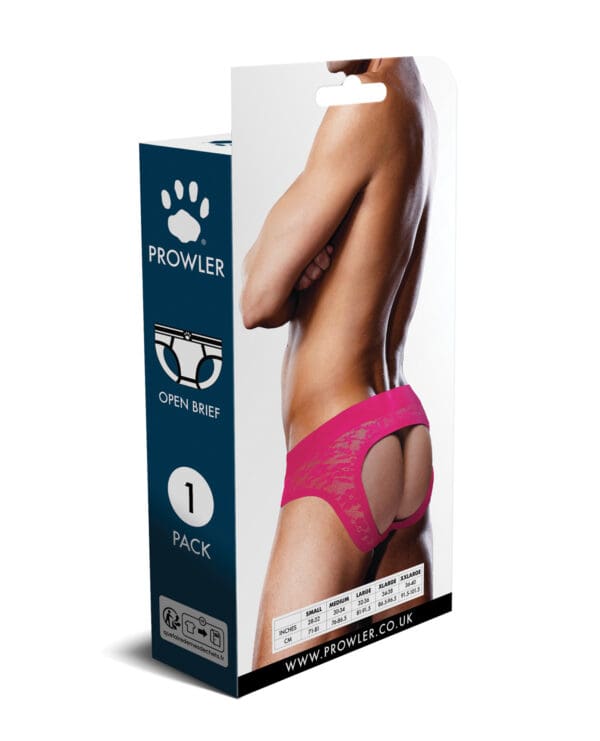Prowler Lace Open Back Brief - Pink LG - Image 4