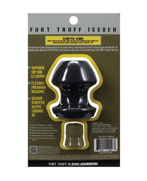 Fort Troff Kum Keeper Anal Plug - Medium, Black - Image 5