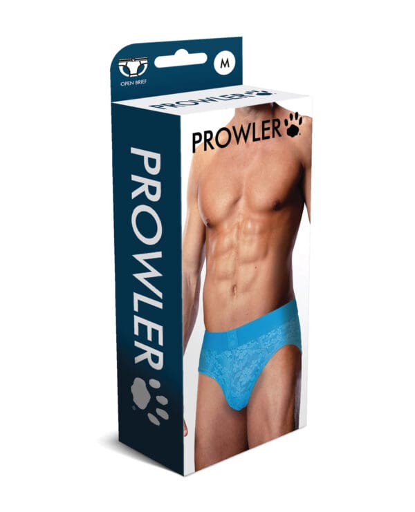 Prowler Lace Open Back Brief - Blue MD - Image 3