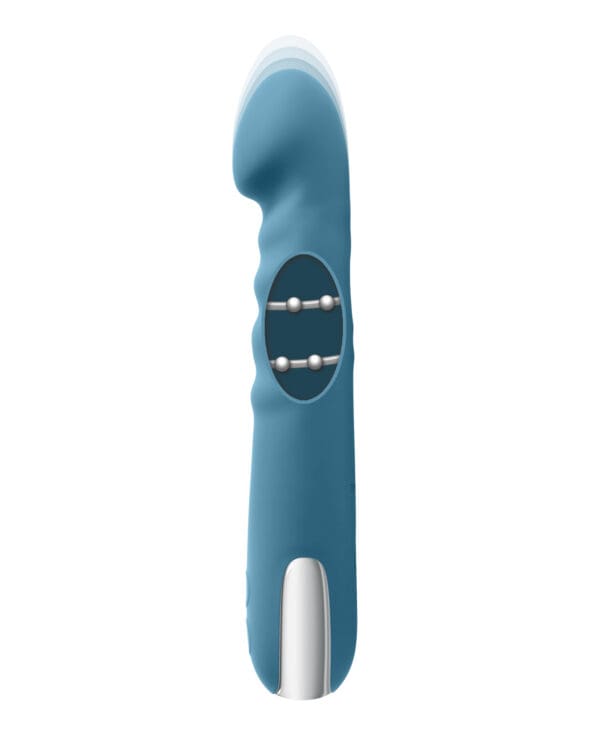Evolved Queen of All Trades Thrusting & Rotating Vibrator - Teal - Image 4