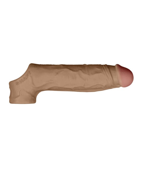Shaft Flexskin Liquid Silicone 8.8" Vibrating Sheath - Oak - Image 4