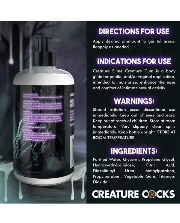 Creature Cocks - Creature Slime Creature Cum Unscented Jizz Lubricant 16oz - Image 3
