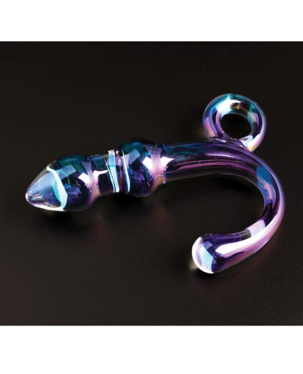Cristal Orchid Pulse Glass Dildo w/Removable Bullet Vibe - Purple - Image 2