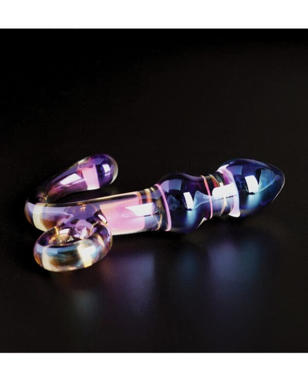 Cristal Orchid Pulse Glass Dildo w/Removable Bullet Vibe - Purple - Image 3