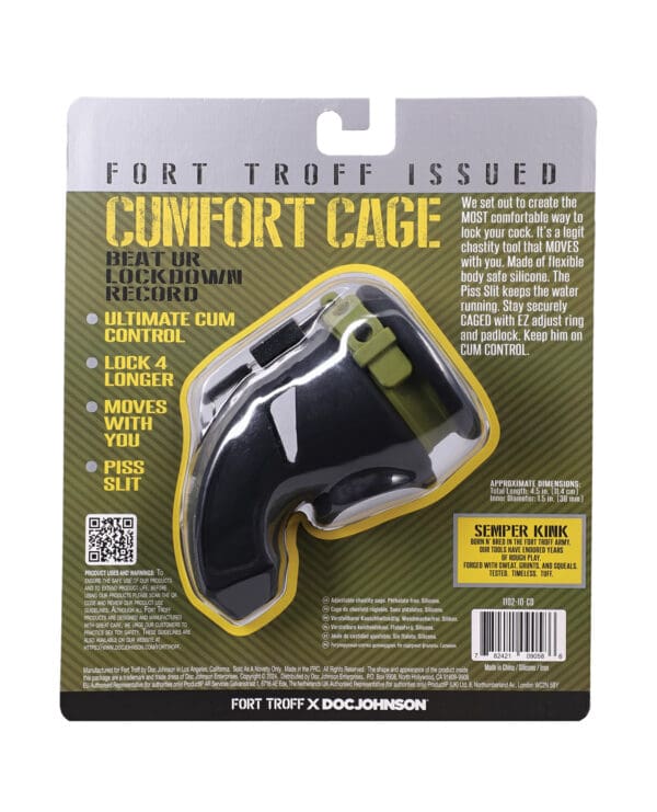 Fort Troff CUMfort Cage Chastity Cage - Black - Image 3