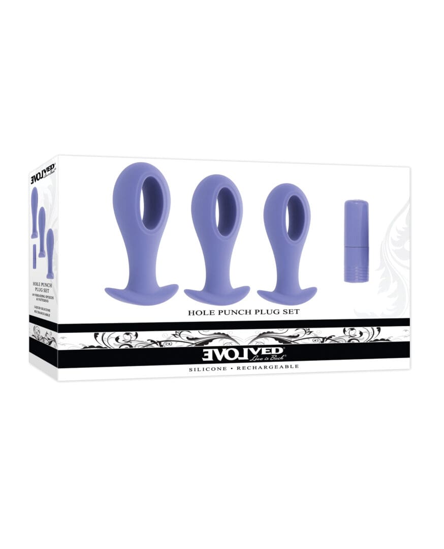Evolved Hole Punch Anal Plug Set - Purple  Set of 3