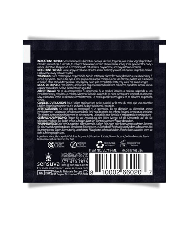 Sensuva Hybrid Personal Moisturizer Single Use Packet - 6 ml Caramel Apple - Image 2