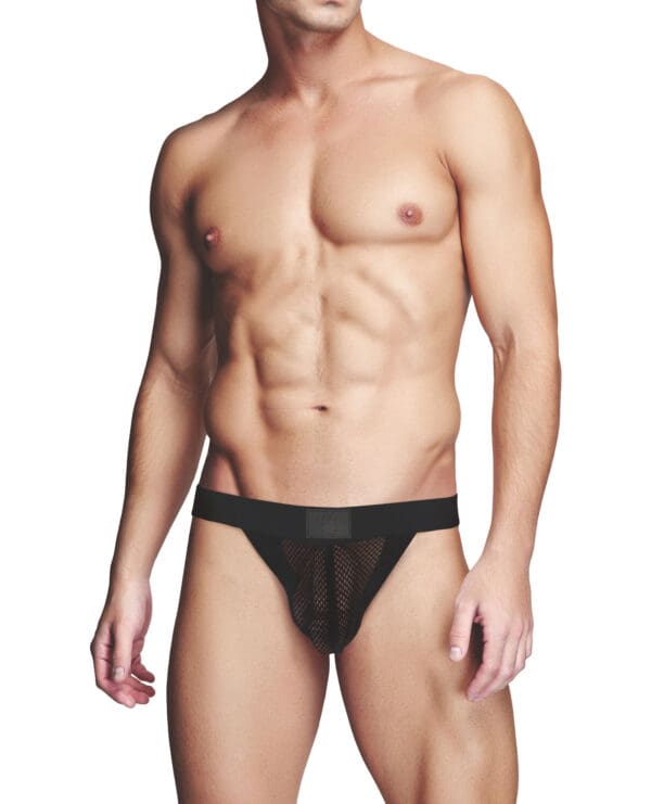 Prowler RED Fishnet Ass-less Jock - Black XL