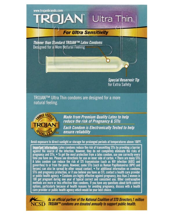 Trojan Ultra Thin Condoms - Box of 12 - Image 2