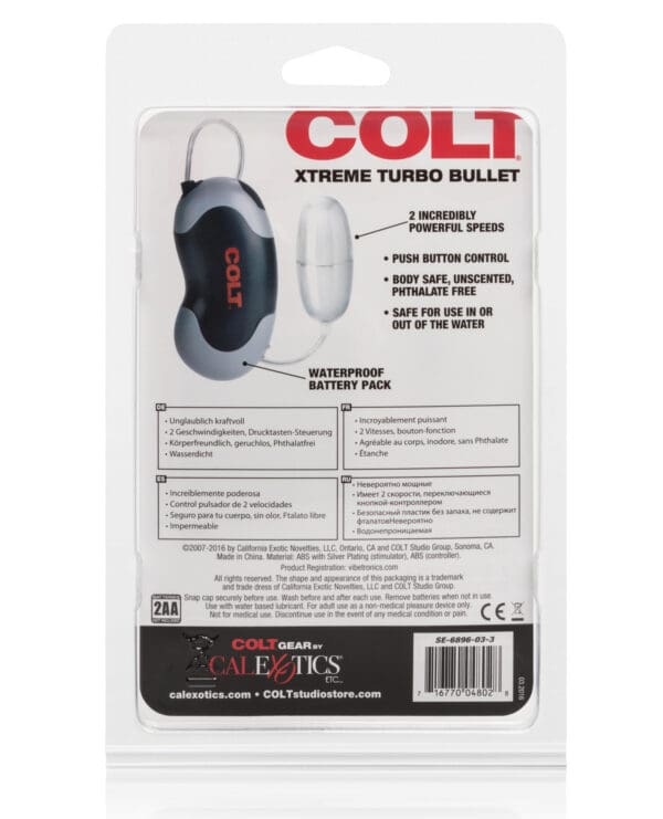 COLT Xtreme Turbo Bullet Power Pack Waterproof - 2 Speed Silver - Image 2