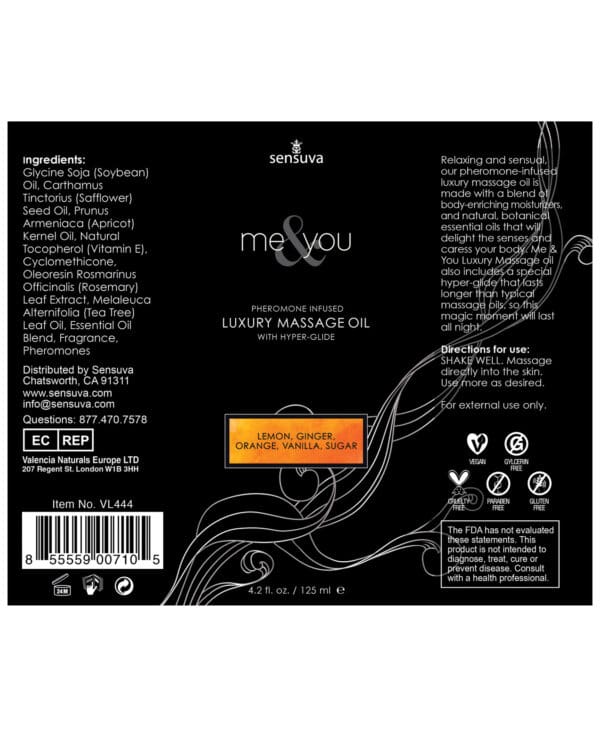 Sensuva Me & You Massage Oil - 4.2 oz Lust in Paradise - Image 2