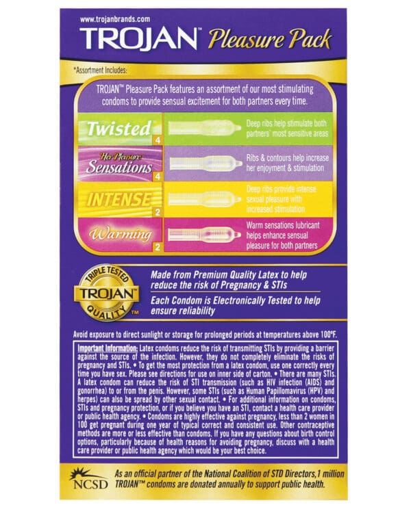 Trojan Pleasure Condoms - Asst. Box of 12 - Image 2