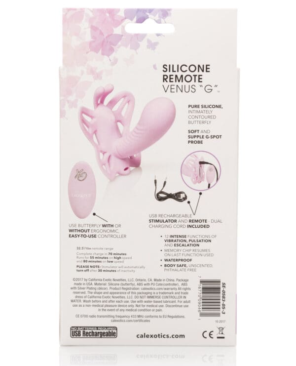 Venus Butterfly Silicone Remote Venus G - Pink - Image 2