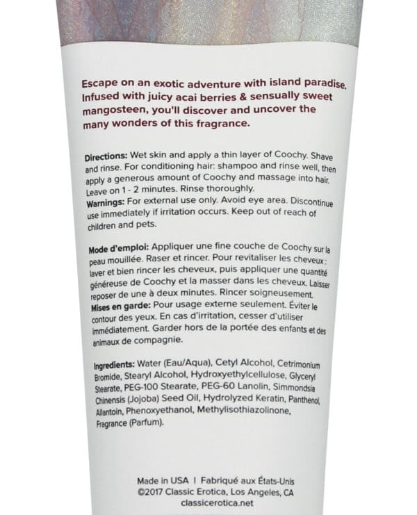 COOCHY Shave Cream - 7.2 oz Island Paradise - Image 2