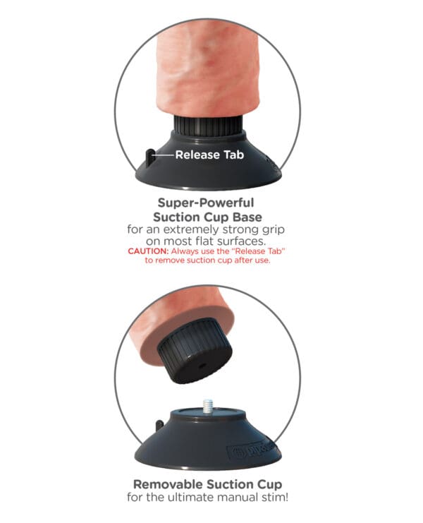King Cock 10" Vibrating Cock - Flesh - Image 4