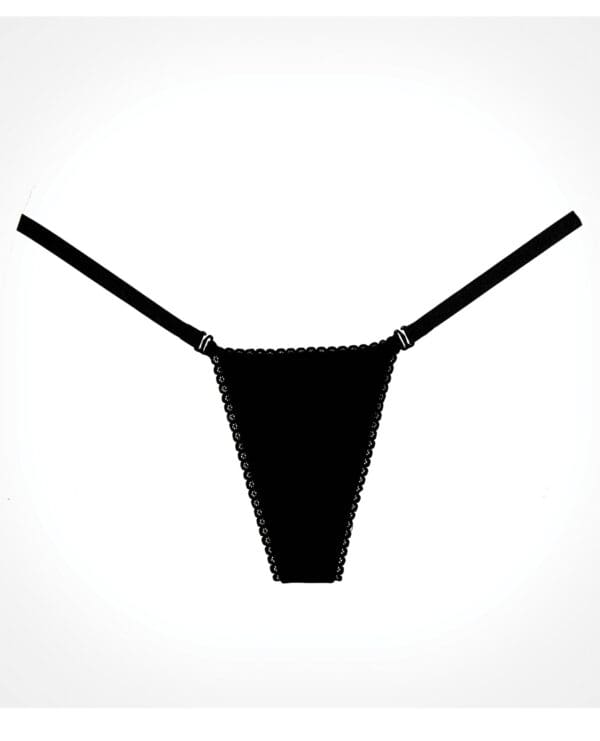 Adore Between the Cheats Wetlook Panty Black O/S - Image 3