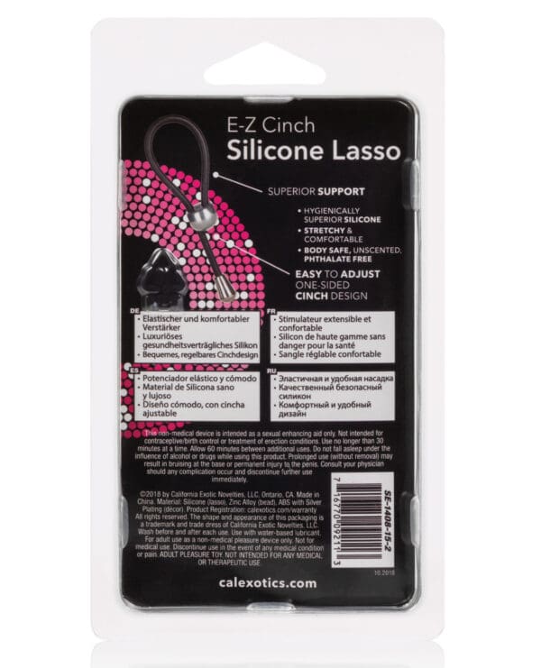 E-Z Cinch Silicone Lasso - Black - Image 2