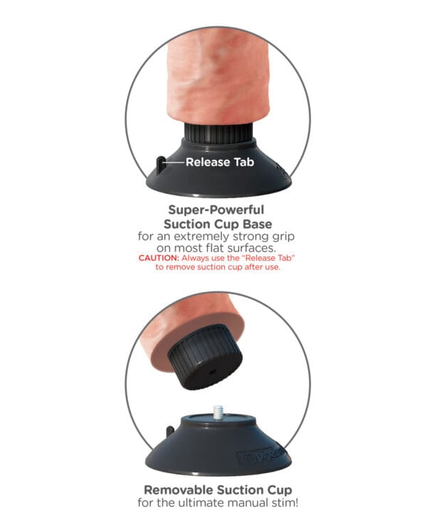 King Cock 6" Vibrating Cock - Flesh - Image 4