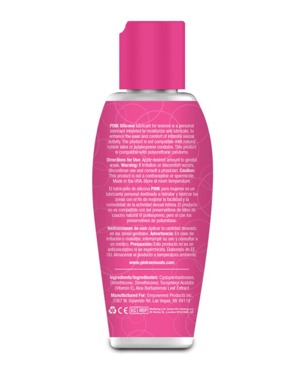 Pink Silicone Lube - 2.8 oz Flip Top Bottle - Image 2
