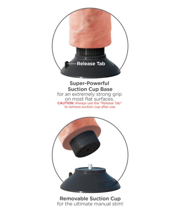 King Cock 8" Vibrating Cock - Flesh - Image 4