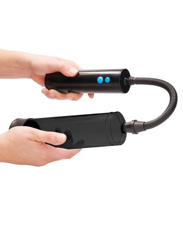 Shots Pumped Rechargeable Extreme Power Pump w/Free Silicone Cock Ring - Black - Image 2