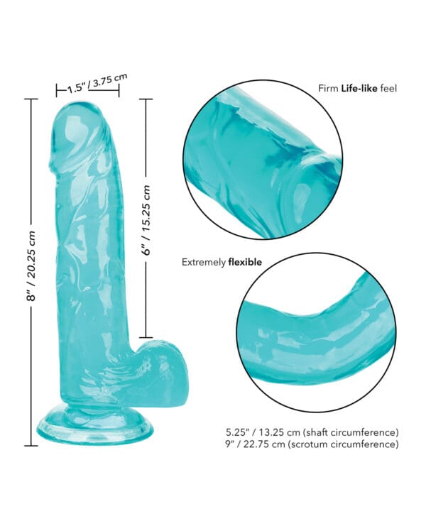 Size Queen 6" Dildo - Blue - Image 5
