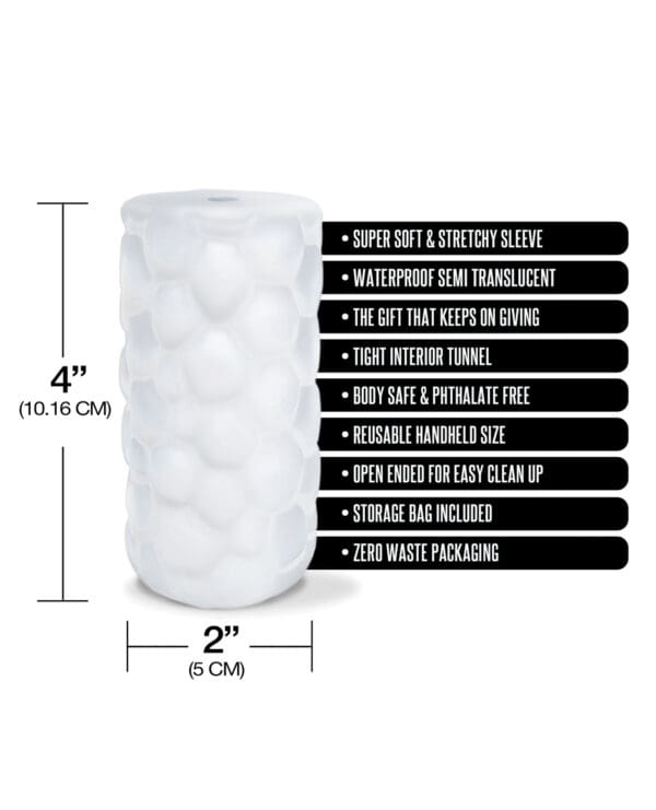Pleasure Package Use w/Caution Tight Textured Stroker - White - Image 4