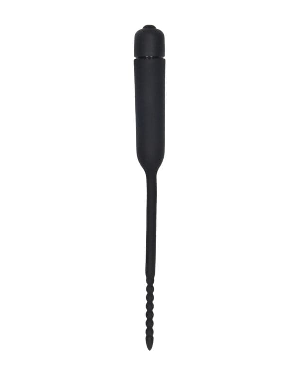 Shots Ouch Urethral Sounding Silicone Vibrating Bullet Plug w/Beaded Tip - Black - Image 3