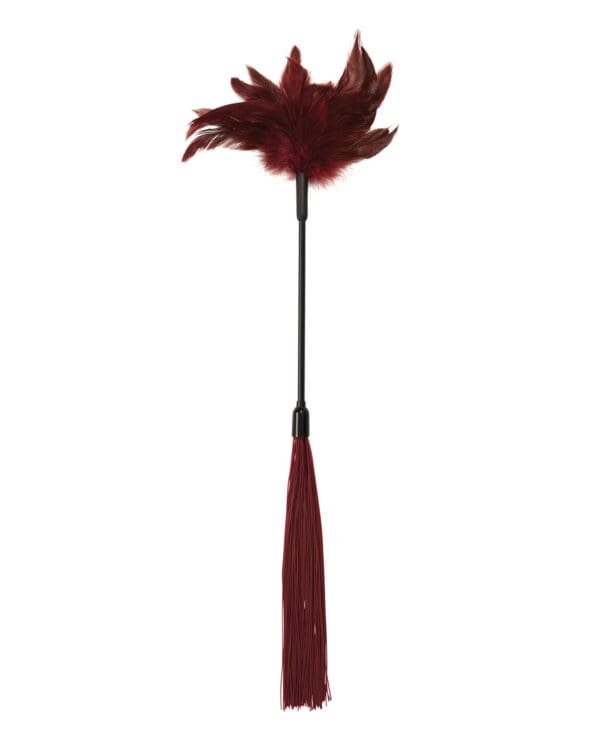 Sex & Mischief Enchanted Feather Tickler - Burgundy - Image 2